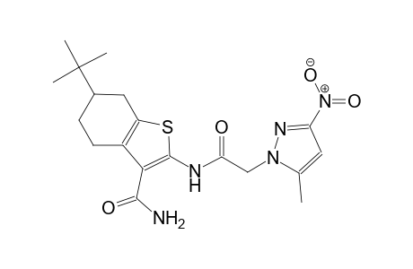 6-tert-butyl-2-{[(5-methyl-3-nitro-1H-pyrazol-1-yl)acetyl]amino}-4,5,6,7-tetrahydro-1-benzothiophene-3-carboxamide