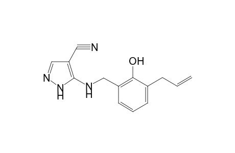 1H-Pyrazole-4-carbonitrile, 5-(3-allyl-2-hydroxybenzylamino)-