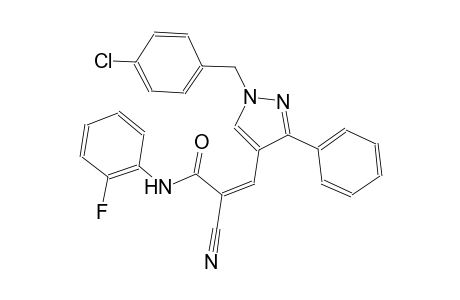 (2Z)-3-[1-(4-chlorobenzyl)-3-phenyl-1H-pyrazol-4-yl]-2-cyano-N-(2-fluorophenyl)-2-propenamide