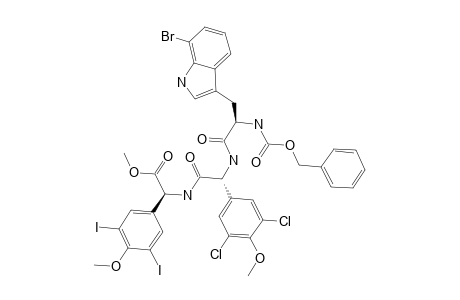 (R,R,R)-7'-BROMO-N-CARBOBENZYLOXYTRYPTOPHYL-3',5'-DICHLORO-4'-METHOXYPHENYLGLYCYL-3',5'-DIIODO-4'-METHOXYPHENYLGLYCINE-METHYLESTER