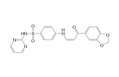4-{[(1Z)-3-(1,3-benzodioxol-5-yl)-3-oxo-1-propenyl]amino}-N-(2-pyrimidinyl)benzenesulfonamide
