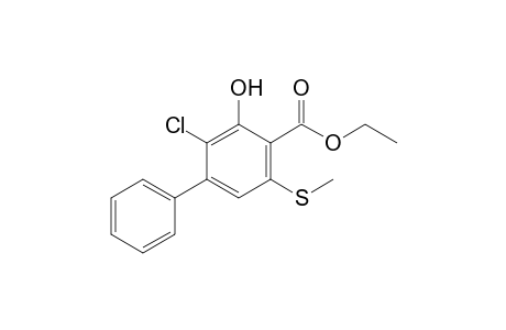 Ethyl 3-chloro-2-hydroxy-4-phenyl-6-(methylthio)benzoate