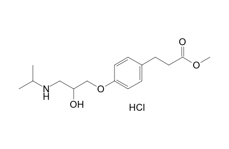 p-[2-hydroxy-3-(isopropylamino)propoxy]hydrocinnamic acid, methyl ester, hydrochloride