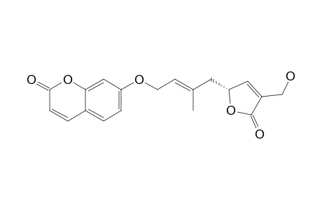 EXCAVATIN-E;(5'R)-7-[(2E)-4-(2,5-DIHYDRO-3-HYDROXYMETHYL-2-OXO-5-FURANYL)-3-METHYLBUT-2-ENYLOXY]-COUMARIN