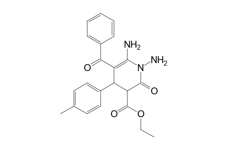 3-Pyridinecarboxylic acid, 1,6-diamino-5-benzoyl-1,2,3,4-tetrahydro-4-(4-methylphenyl)-2-oxo-, ethyl ester