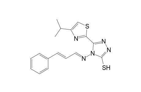 4-((E)-3-phenylallylideneamino)-5-(4-isopropylthiazol-2-yl)-4H-1,2,4-triazole-3-thiol