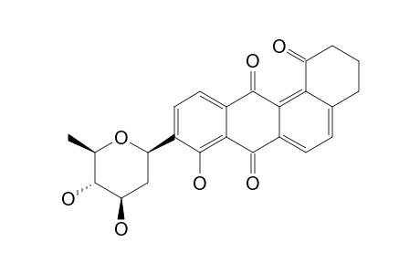 9-(2',6'-DIDEOXY-BETA-D-ARABINO-HEXOPYRANOSYL)-8-HYDROXY-1,2,3,4-TETRAHYDROBENZ-[A]-ANTHRACENE-1,7,12-TRIONE