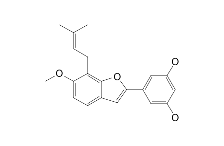 3',5'-DIHYDROXY-6-METHOXY-7-PRENYL-2-ARYLBENZOFURAN