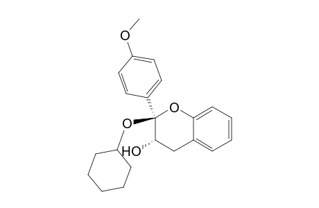 2H-1-Benzopyran-3-ol, 2-(cyclohexyloxy)-3,4-dihydro-2-(4-methoxyphenyl)-, cis-(.+-.)-