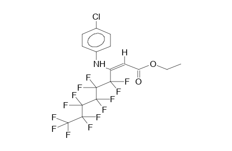 ETHYL (E)-3-(4-CHLOROPHENYL)AMINO-3-PERFLUOROHEXYLPROPENOATE