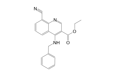 3-quinolinecarboxylic acid, 8-cyano-4-[(phenylmethyl)amino]-, ethyl ester