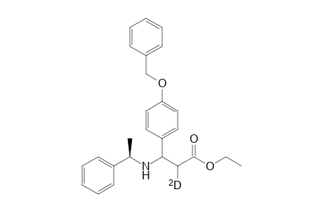 Ethyl 3-(4'-benzyloxyphenyl)-2-deuterio-3-[N-(R)-1-phenylethylamino]propanoate