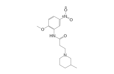 1-piperidinepropanamide, N-(2-methoxy-5-nitrophenyl)-3-methyl-