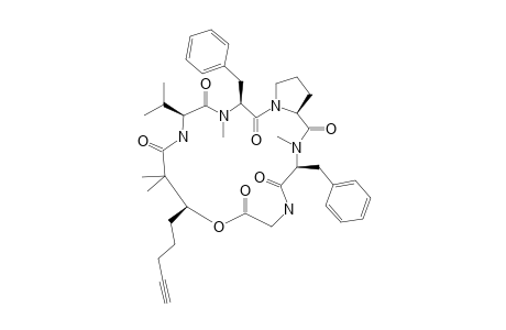COCOSAMIDE_B;1,6-ANHYDRO-[DHOYA-VAL-N-ME-PHE-(1)-PRO-N-ME-PHE-(2)-GLY]
