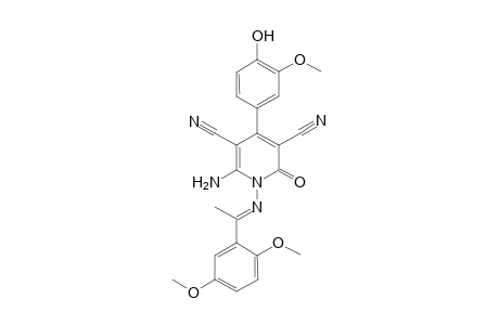 6-Amino-1-[1-(2,5-dimethoxyphenyl)ethylideneamino)-2-oxo-4-(4-hydroxy-3-methoxyphenyl)-1,2-dihydropyridine-3,5-dicarbonitrile