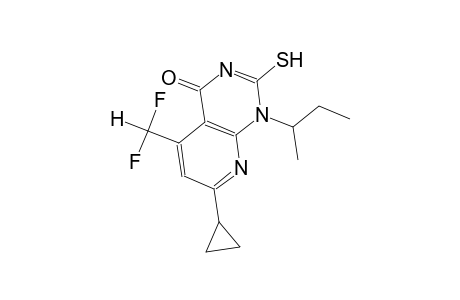 pyrido[2,3-d]pyrimidin-4(1H)-one, 7-cyclopropyl-5-(difluoromethyl)-2-mercapto-1-(1-methylpropyl)-
