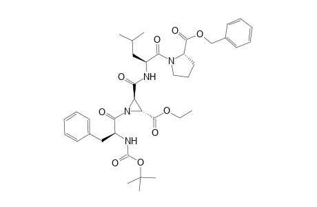 N-{(2R,3R)-1-[[N-(tert-Butoxycarbonyl)-(S)-phenylalanyl]-3-(ethoxycarbonyl)aziridin-2-yl]carbonyl}-(S)-Leucyl-(S)-proline Benzyl Ester