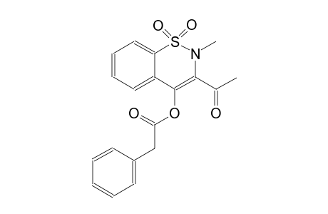 benzeneacetic acid, 3-acetyl-2-methyl-1,1-dioxido-2H-1,2-benzothiazin-4-yl ester
