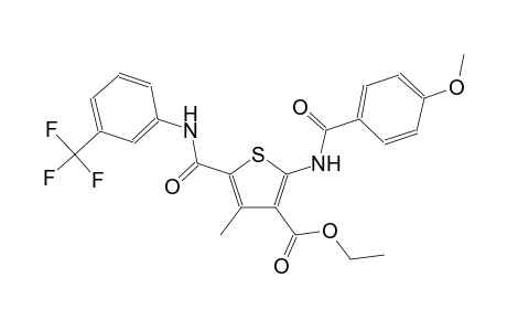 ethyl 2-[(4-methoxybenzoyl)amino]-4-methyl-5-{[3-(trifluoromethyl)anilino]carbonyl}-3-thiophenecarboxylate