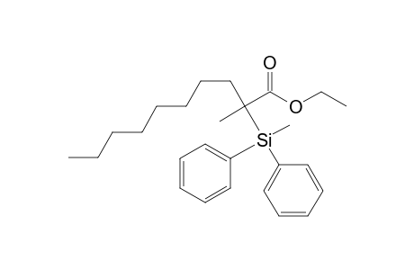 Decanoic acid, 2-methyl-2-(methyldiphenylsilyl)-, ethyl ester