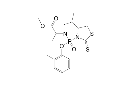2-METHYLPHENYL-N-[(S)-ALANINYL]-[(S)-4-ISOPROPYLTHIAZOLIDINE-2-THIONE]-PHOSPHOROCHLORIDATE;MAJOR_DIASTEREOMER