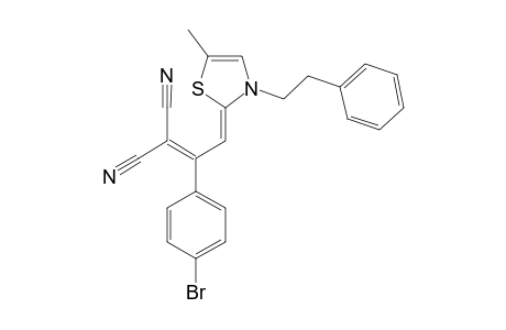 3-(4-BROMOPHENYL)-2-CYANO-4-(5-METHYL-3-PHENETHYLTHIAZOLIN-2-YLIDENE)-BUT-2-ENENITRILE