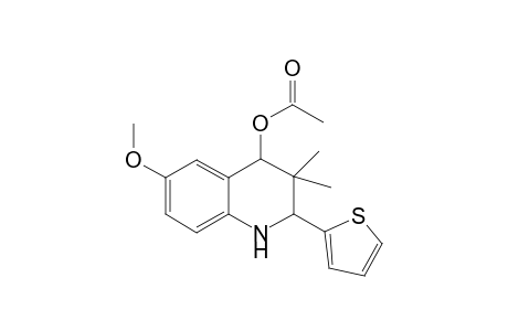 Acetic acid, 6-methoxy-3,3-dimethyl-2-thiophen-2-yl-1,2,3,4-tetrahydroquinolin-4-yl ester