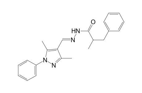 N-[(E)-(3,5-dimethyl-1-phenyl-4-pyrazolyl)methylideneamino]-2-methyl-3-phenylpropanamide