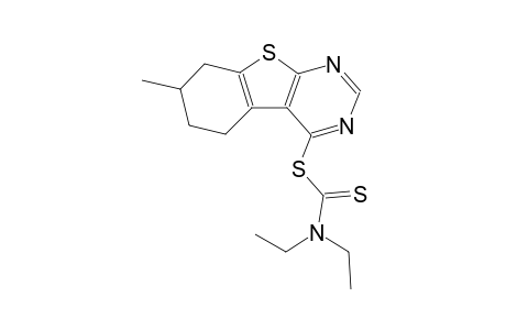 carbamodithioic acid, diethyl-, 5,6,7,8-tetrahydro-7-methylbenzo[4,5]thieno[2,3-d]pyrimidin-4-yl ester