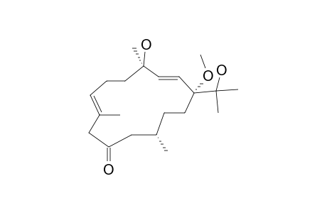 GRANDILOBATIN_A;(1-R*,4-R*,12-S*,2-E,7-E)-1-METHOXY-4,15-DIHYDROXYCEMBRA-2,7-DIEN-10-ONE