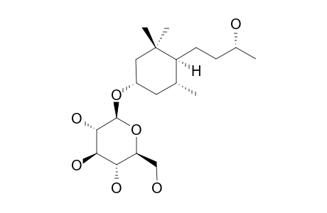ALANGIONOSIDE-J;(3S,5R,6S,9R)-MEGASTIGMAN-3,9-DIOL-3-O-BETA-D-GLUCOPYRANOSIDE