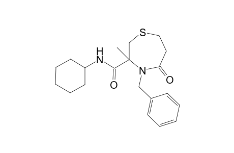 4-Benzyl-3-methyl-5-oxo-2,3,4,5,6,7-hexahydro-1,4-thiazepin-3-(N-cyclohexylcarboxamide)