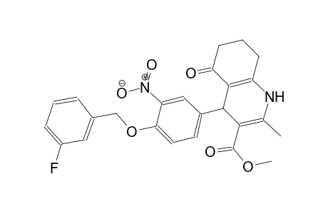methyl 4-{4-[(3-fluorobenzyl)oxy]-3-nitrophenyl}-2-methyl-5-oxo-1,4,5,6,7,8-hexahydro-3-quinolinecarboxylate
