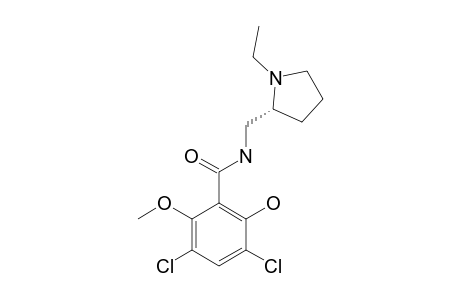 3,5-dichloro-N-[[(2R)-1-ethylpyrrolidin-2-yl]methyl]-2-hydroxy-6-methoxybenzamide