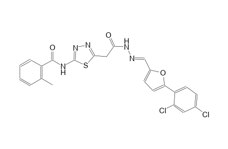 N-{5-[2-((2E)-2-{[5-(2,4-dichlorophenyl)-2-furyl]methylene}hydrazino)-2-oxoethyl]-1,3,4-thiadiazol-2-yl}-2-methylbenzamide