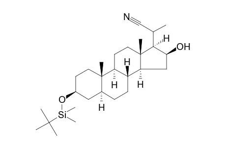 3.beta.-(Dimethyl(t-butyl)silyloxy]-16.beta.-hydroxy-5.alpha.-pregnane-20-carbonitrile