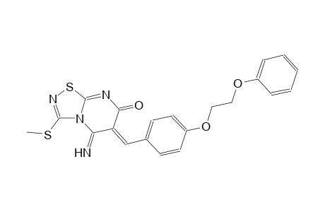 (6Z)-5-imino-3-(methylsulfanyl)-6-[4-(2-phenoxyethoxy)benzylidene]-5,6-dihydro-7H-[1,2,4]thiadiazolo[4,5-a]pyrimidin-7-one