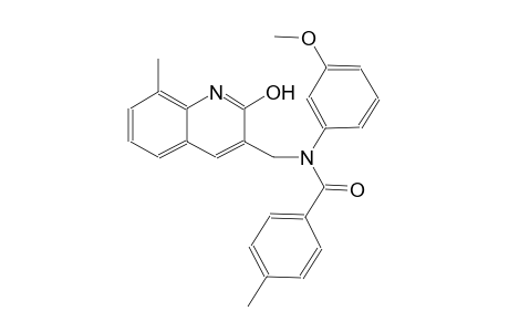 N-[(2-hydroxy-8-methyl-3-quinolinyl)methyl]-N-(3-methoxyphenyl)-4-methylbenzamide