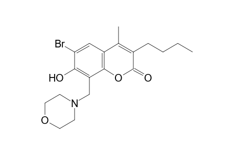 6-bromo-3-butyl-7-hydroxy-4-methyl-8-(morpholinomethyl)coumarin