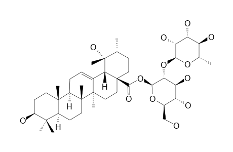 SAPONIN-T1;POMOLIC-ACID-28-O-ALPHA-L-RHAMNOPYRANOSYL-(1->2)-BETA-D-GLUCOPYRANOSIDE