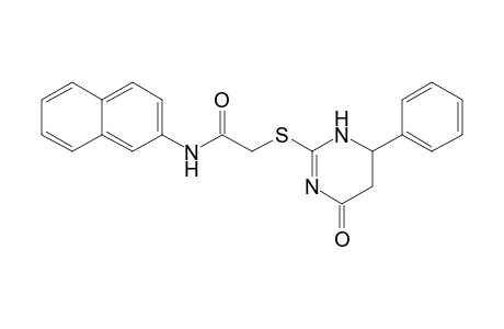 N-(2-naphthyl)-2-[(4-oxo-6-phenyl-1,4,5,6-tetrahydro-2-pyrimidinyl)sulfanyl]acetamide