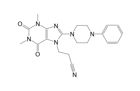 3-[1,3-dimethyl-2,6-dioxo-8-(4-phenyl-1-piperazinyl)-1,2,3,6-tetrahydro-7H-purin-7-yl]propanenitrile