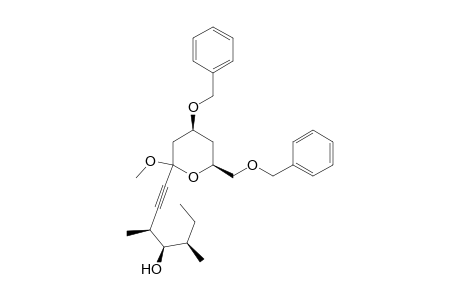 (2RS,4S,6S)-4-benzyloxy-6-benzyloxymethyl-2-[(3S,4R,5R)-4-hydroxy-3,5-dimethylhept-1-ynyl]-2-methoxytetrahydropyran
