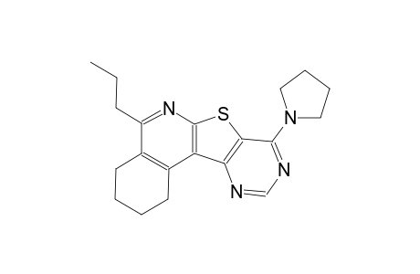 pyrimido[4',5':4,5]thieno[2,3-c]isoquinoline, 1,2,3,4-tetrahydro-5-propyl-8-(1-pyrrolidinyl)-