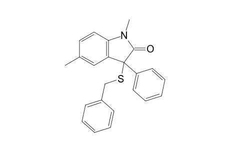 3-(Benzylthio)-1,5-dimethyl-3-phenylindolin-2-one