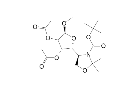 3-Oxazolidinecarboxylic acid, 4-[3,4-bis(acetyloxy)tetrahydro-5-methoxy-2-furanyl]-2,2-dimethyl-, 1,1-dimethylethyl ester, [2R-[2.alpha.(R*),3.alpha.,4.alpha.,5.beta.]]-