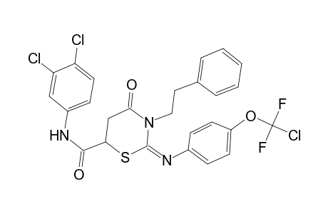 2-({4-[chloro(difluoro)methoxy]phenyl}imino)-N-(3,4-dichlorophenyl)-4-oxo-3-(2-phenylethyl)-1,3-thiazinane-6-carboxamide
