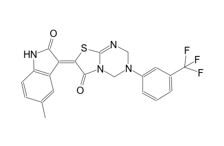 2H-thiazolo[3,2-a][1,3,5]triazin-6(7H)-one, 7-(1,2-dihydro-5-methyl-2-oxo-3H-indol-3-ylidene)-3,4-dihydro-3-[3-(trifluoromethyl)phenyl]-,