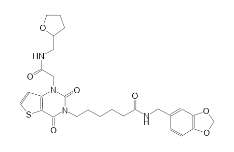 N-(1,3-benzodioxol-5-ylmethyl)-6-(2,4-dioxo-1-{2-oxo-2-[(tetrahydro-2-furanylmethyl)amino]ethyl}-1,4-dihydrothieno[3,2-d]pyrimidin-3(2H)-yl)hexanamide