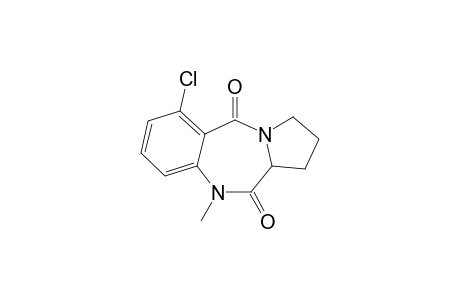 10-Methyl-6-chloro-2,3-dihydro-1H-benzo[e]pyrrolo[1,2-a]-(1,4)-diazepine-5,11(10H,11aH)-dione